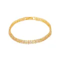 Luxurious double-row gold plated tennis bracelet featuring clear cubic zirconia stones - Double Row / Gold