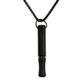 Matte black mindfulness breathing necklace pendant for meditation and stress relief - Black