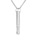 Silver stainless steel mindfulness breathing necklace for meditation and anxiety relief tool - Steel