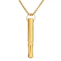 Mindfulness breathing necklace in polished golden finish for meditation and stress relief - Gold