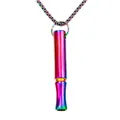 Rainbow iridescent mindfulness breathing necklace for stress relief and meditation - Colorful