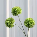 3-köpfige grüne künstliche Pompon-Chrysanthemenblüte für die Hochzeitsdekoration - Grün
