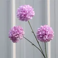 Künstliche lila Pompon-Chrysanthemenblume mit drei Köpfen für elegante Hochzeitsdeko - Hellviolett