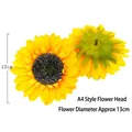 Testa di girasole gialla artificiale diametro 13cm SKU A4 per decorazione fai da te - Stile A4 Girasole