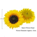 Kunstmatige gele zonnebloemkop DIY accessoire 13cm diameter voor bruiloft decor - Stijl H Zonnebloem