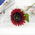 Realistische dunkelrote künstliche Sonnenblume für Heim- und Hochzeitsdekoration - Herbstrot