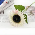 Naturgetreue künstliche weiße Sonnenblume mit rosa Spitzen für Haus- und Hochzeitsdekoration - Rosa Weiß