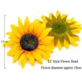 Grote 18 cm kunstmatige zonnebloemhoofden voor doe-het-zelf huwelijksbloemdecoraties - Stijl LC Zonnebloem
