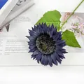 Dunkelviolette künstliche Sonnenblume Seidenblume für Haus, Hochzeit und Fotodekoration - Dunkelblau