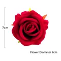 Testa di rosa artificiale in velluto rosso da 7 cm per decorazioni floreali nuziali - Testa di Rosa Perla (Rosso) da 7cm di Diametro / Testa di Fiore 7cm / Rosso