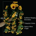 Vibrant artificial sunflower vine hanging garland for home and hotel wall decoration 60cm - SJ211 Hanging Style (7 Heads 3 Forks) / Length approx 60cm / Yellow