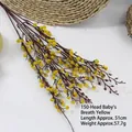 Ramo de paniculata amarilla artificial con 150 cabezas de flores para decoración. - 5 Ramas 150 Cabezas / Amarillo