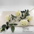 Ramo di rose bianche artificiali in velluto a 5 teste per decorazioni domestiche - Rosa Angolare (Bianco)