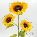Rama de girasol artificial de 3 cabezas con flores de 18cm, 15cm y 12cm de diámetro - Estilo de 3 Cabezas (18cm/15cm/12cm) (SJ-Z13)
