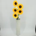 Zweig mit fünf leuchtend gelben Kunstsonnenblumen für die Heim- und Hochzeitsdekoration - Großer 6-Blatt-Stil (SJ-Z170) / 5 Köpfe Bündel
