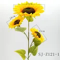 Girasol artificial de 3 cabezas para la decoración del hogar, 25cm, 18cm y 15cm - Estilo de 3 Cabezas Grande/Mediano/Pequeño (25cm/18cm/15cm) (SJ-Z121-1)