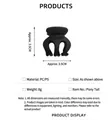 Macro view showing 3.5cm size and PC/PS material of matte black small hair claw clip - Ponytail Clip Style (18) / 3.5cm Size / Black