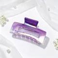 Macro detail of the purple gradient hair claw clip with its holographic UV plating finish. - Gradient Purple