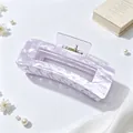 Large purple marble pattern claw clip for women, high-quality acrylic acetate hair accessory - Light Purple Marble