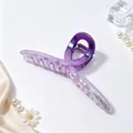 Detail view of large 13cm purple gradient UV electroplated hair claw clip with high gloss - UV Electroplated Gradient Purple