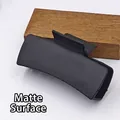 Detailed macro view of an 11cm matte black square hair claw clip base for DIY crafts - Matte Style / 10.5cm Size