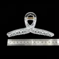 Detailed view of large transparent PC hair claw clip base for DIY hair accessories - Ribbon Shape / 13cm