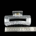 Durchsichtige Haarklammer aus PC mit Lineal zur Größenmessung, ca. 11 cm lang - Würfelform / 10.5cm