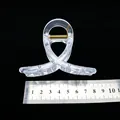 Transparente PC-Haarklammer mit einem Edelstahllineal zur Größenangabe, 8 cm Breite - Hoch-8 Form / 8cm