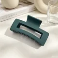 Pince à cheveux carrée élégante vert foncé mat pour chignons et coiffures féminines - Vert Foncé Mat