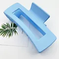 Elegant 8.5cm matte light blue square hair claw clip for women's hair styling accessory - Sky Blue