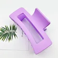 Elegant 8.5cm square matte purple hair claw clip for thick hair styling accessories - Violet