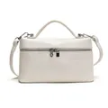 Elegant white crocodile pattern small box bag with chic silver hardware and crossbody strap - White