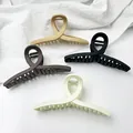 Set of four large matte shark hair claw clips in beige black brown and cream colors - 13CM Ribbon (4-Piece Set) / 4 Pieces/Pack