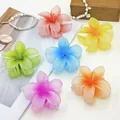 Colorful matte plumeria flower hair claws in vibrant gradient shades for hair styling - Matte Plumeria (8CM) / 6 Pieces/Pack