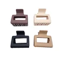 A set of four high-quality matte square hair claw clips in various earth-tone colors - 5cm Square Claw Clip