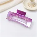 Macro detail showing the smooth purple gradient and UV electroplated finish of the square hair clip - Gradient Rose Red