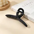 Große 13cm glänzende schwarze Haarklammer für dickes Haar elegante Haarklemme Damen - Glänzendes Schwarz