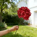 Realistische rote künstliche Hortensie am Stiel für Gartenhochzeitsdekorationen - Rot
