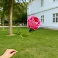 Realistic artificial single pink rose flower for wedding decor and home decoration - Rose Red
