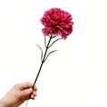 Tige de fleur d'œillet artificielle magenta réaliste tenue à la main pour la décoration - Tige Unique Oeillet / Rose rouge