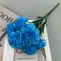 Bouquet di 7 garofani in seta blu per decorazione casa e oggetti di scena - Mazzo a sette teste / Blu