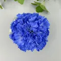 Vibrant blue artificial carnation flower head for DIY wedding and home decor projects. - Carnation Flower Head (B款花头2#) / Blue