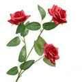 Realistic artificial red rose branch with three flower heads for home decoration. - 3-Head / Red