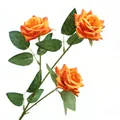 Lifelike artificial multi-head rose branch with orange gradient flowers for home decor - 3-Head / Orange
