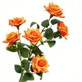 Lifelike orange multi-head artificial rose branch for home decor and wedding floral arrangements - 6-Heads / Orange