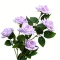 Realistic purple multi-headed artificial silk roses for wedding floral arrangement - 6-Heads / Purple