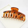 Large amber leopard print hair claw clip with tortoiseshell pattern for updo hair - Backbone Style / 11cm / Red Leopard