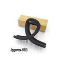 Close-up of a matte black hair claw clip with a length of approximately 8cm long. - Matte Black 8cm Ribbon