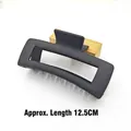 Detail view of a 12.5cm matte black rectangular hair claw clip with a sleek finish - Matte Black 12.5cm Square