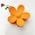Vibrant matte orange flower hair claw clip, minimalist large shark clip for thick hair - Flower / 6cm Size / Orange